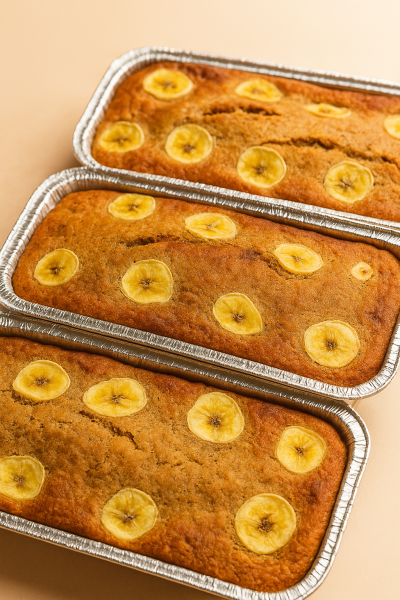 Bolo de banana e canela
